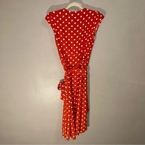 Boden Red Polka Dot Midi Dress - Picture 3 of 4